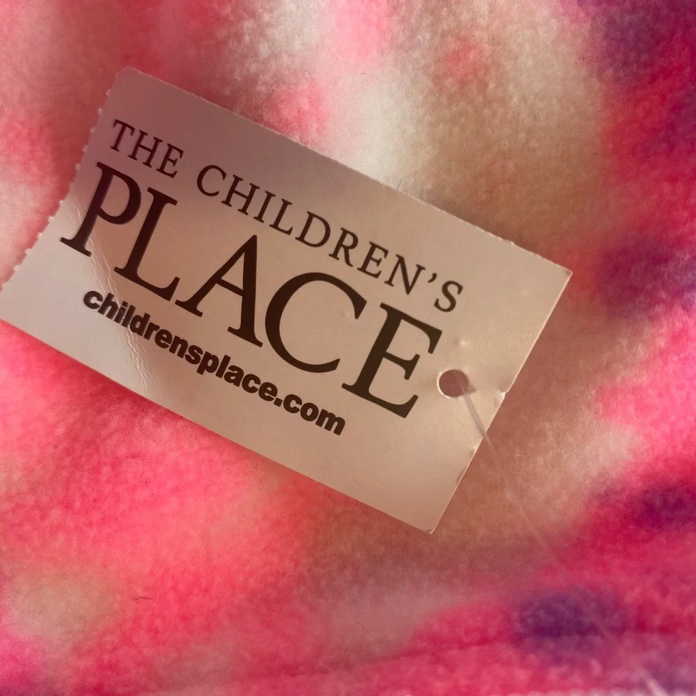 The Childrens Place Girls PinkPurple TieDye Fleece Quarter Zip Pullover Size 5/6